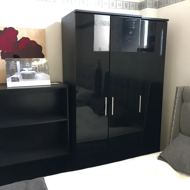 black wardrobe and drawers